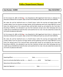 Police report template