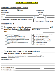 work release form