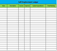 Self Employment Ledger Spreadsheet