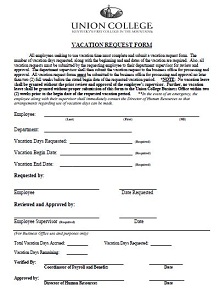 sample vacation request form