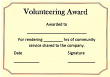 Download volunteering certificate free