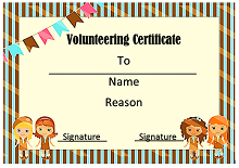 volunteer certificate for students