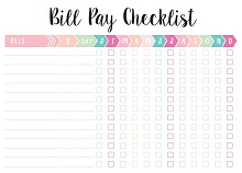 bill payment checklist printable