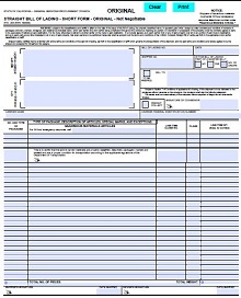 bill of lading sample format document sample