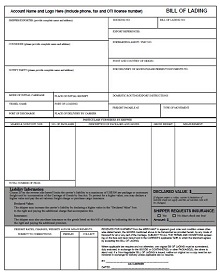 free vehicle bill of lading template