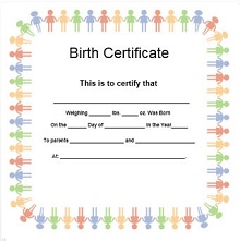 birth certificate blank