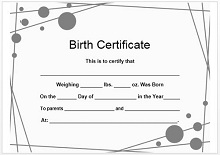 Free Birth Certificate Templates