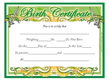 blank birth certificate form