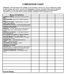 comparison chart template word