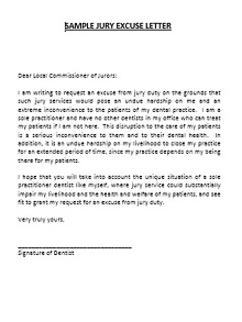 Jury Duty Excuse Letter from excelshe.com