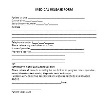 Medical Release Form word editable