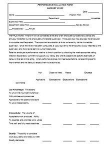 sample employee evaluation forms