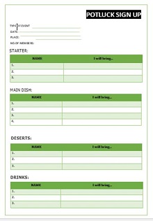 Potluck Signup Sheet Template Microsoft from excelshe.com