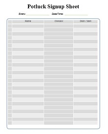 free signup sheet template