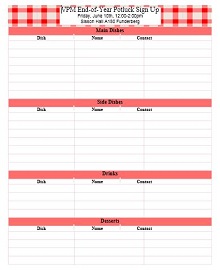 template for sign up sheet