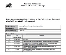 project scope management example