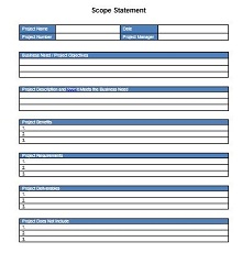 project scope template word