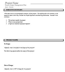project scope statement example pdf