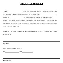 sample proof of residency letter for school