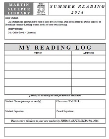 book reading log template