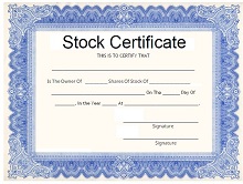 free stock certificate template