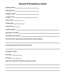 disciplinary action form pdf