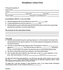 free employee disciplinary action form template