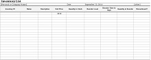 inventory list template