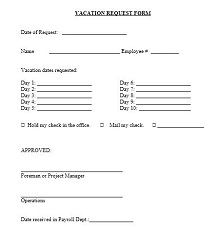 employee vacation form