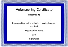 volunteer work certificate letter