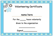 volunteering certificate sample