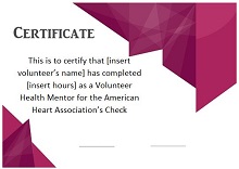 volunteering certificate