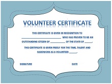 volunteering certificate