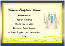 volunteering certificate word