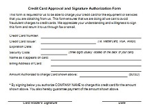 credit card authorization form template word