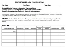 Peer and Self-Evaluation Form