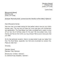 example of sales letter