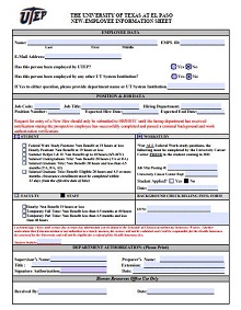 employees information sheet