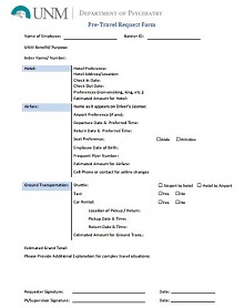 travel request form template free