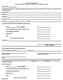 travel forms template