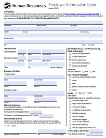 personal information forms