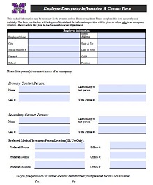 employee info sheet