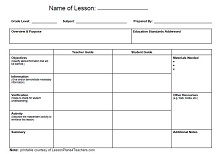 lesson plan template word