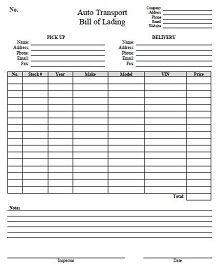 free bill of lading template excel