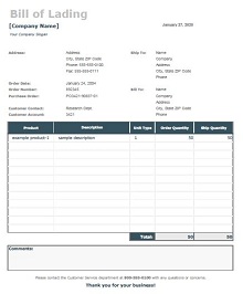 free blank straight bill of lading short form pdf