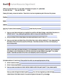 personal information form