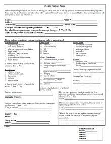 best medical history form template