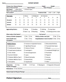 tower radiology online patient medical history form template