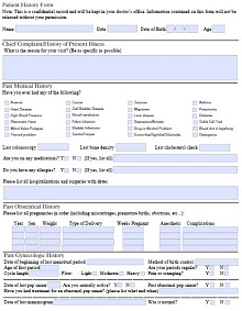 free personal medical history form template