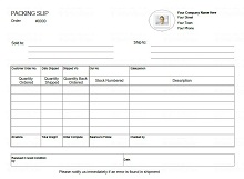 packing slip template word free download
